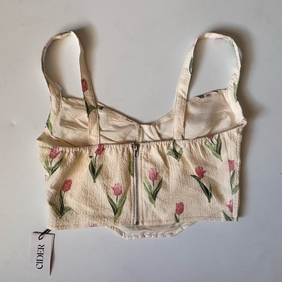 NWT Cider floral cropped corset top - Picture 3 of 3